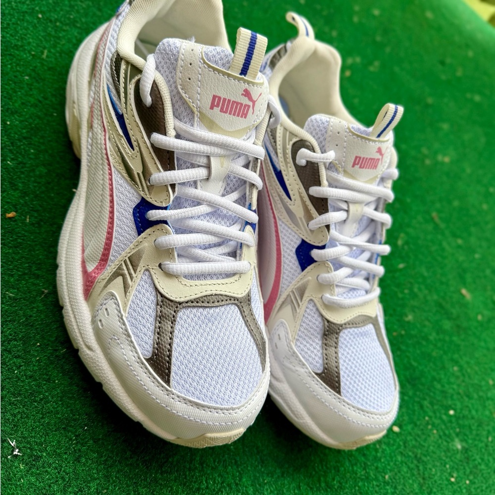 Puma for woman's White, Pink, and Blue Sneakers